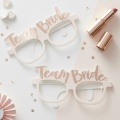 Růžové rozlučkové brýle Team Bride