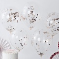 Průhledný balonek se zlato-růžovými konfetami