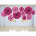 Dekorativní závěsné rozety - růžové - 3 ks